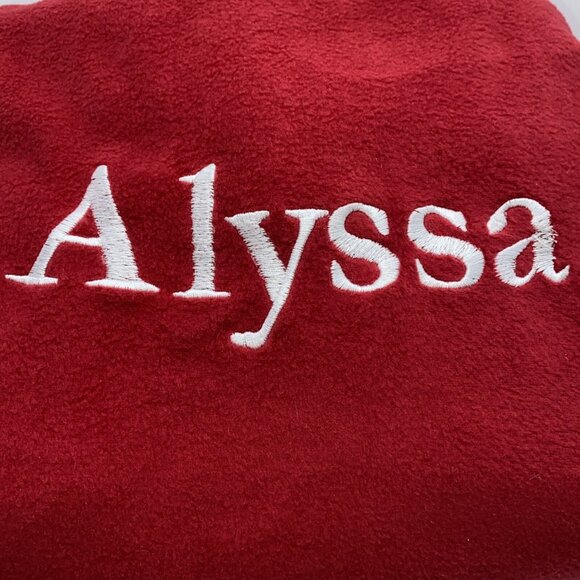 Pottery Barn Kids Alyssa Large Red Fleece Santa Bag Sack Christmas Stocking - Picture 9 of 16